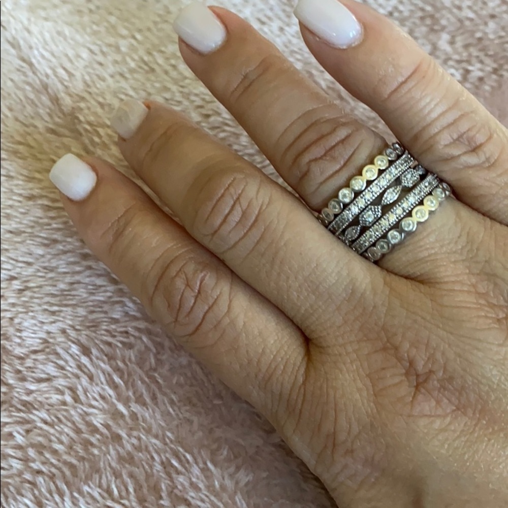 𝅺NEW Silver 925 Stackable ring set5 on the set - Picture 6 of 7